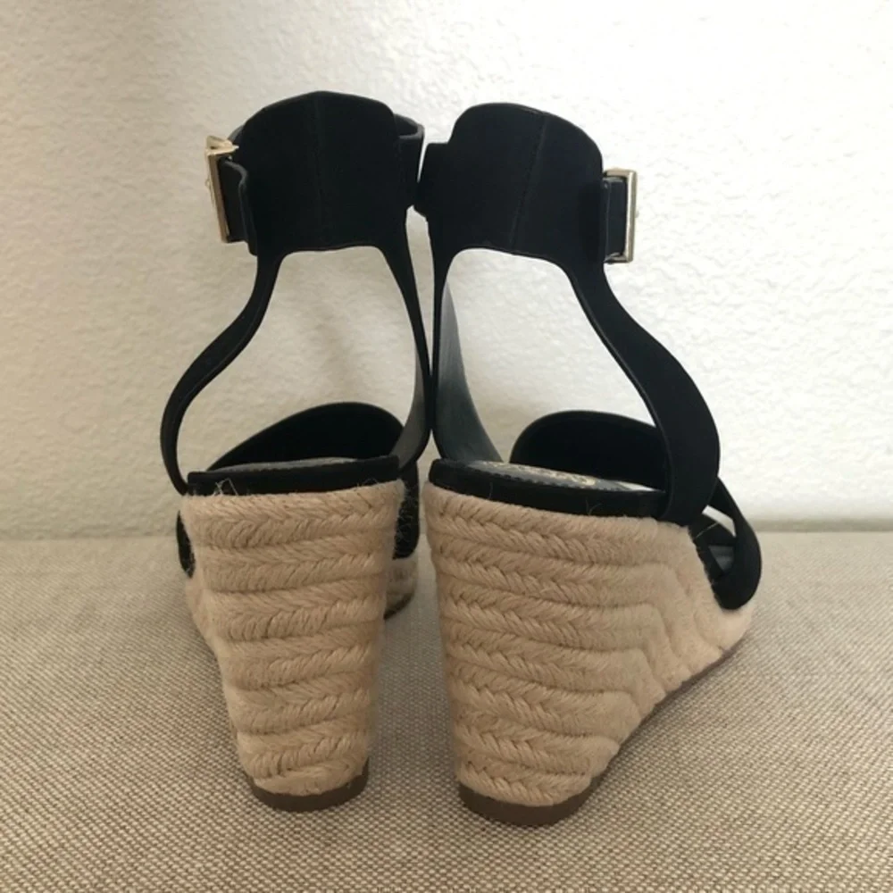 NEW Vince Camuto Leonita‎ Black Wedge Sandals 10